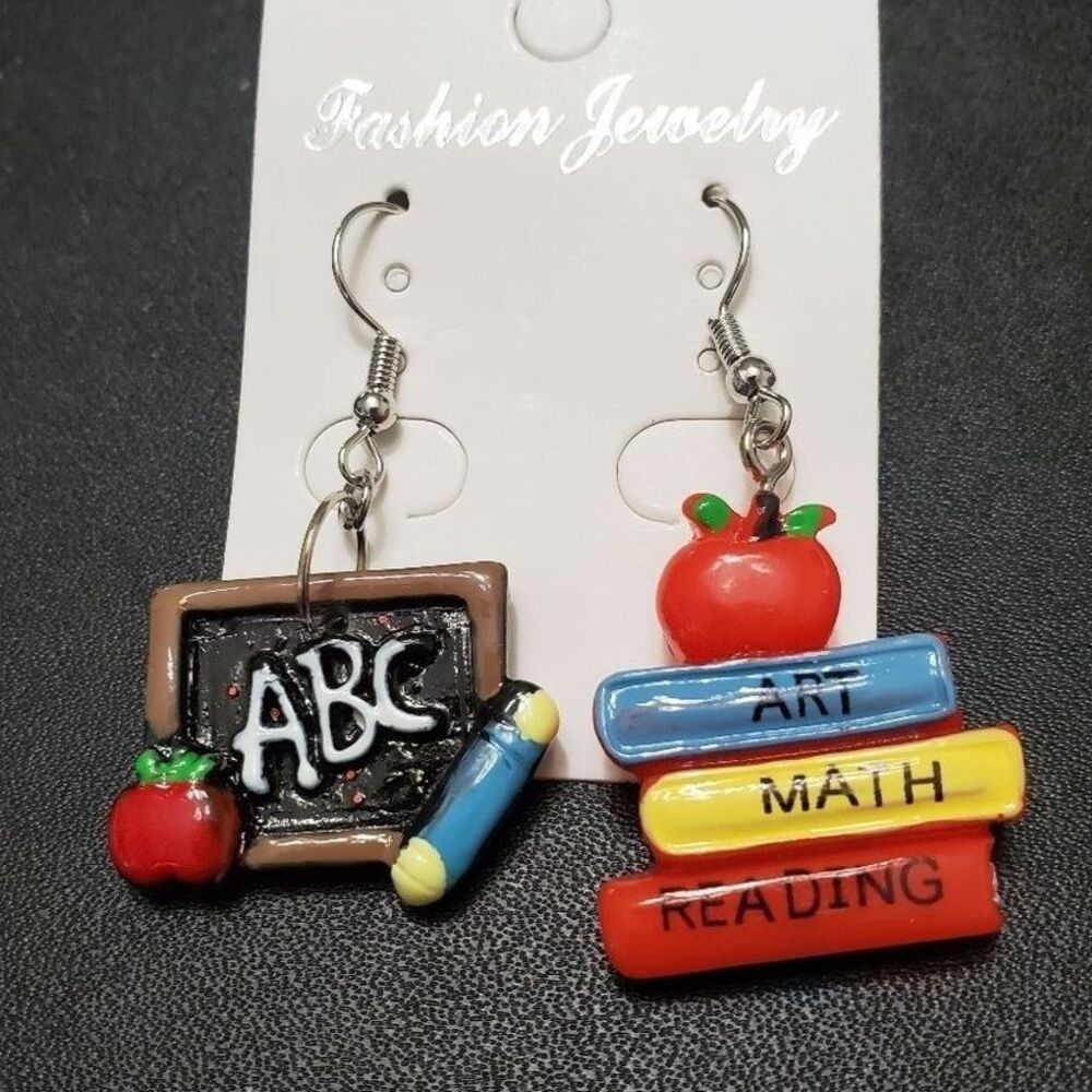 Back to school dangling earrings